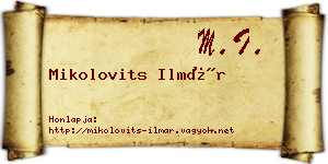 Mikolovits Ilmár névjegykártya